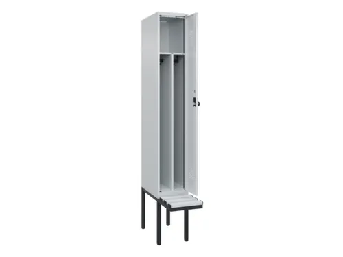 locker met bank,voor scheiding van kleding,HxBxD 2120x300x815mm,1vak