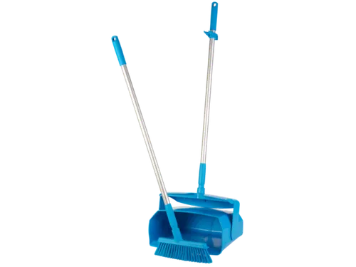 Vikan Hygiene stofblik + veger combinatieset alu steel 840mm Blauw