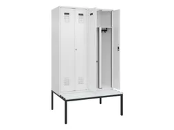 PBM-locker met bank,HxBxD 2120x1200x815mm,4vak,vak B 300mm