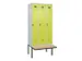 locker met bank,voor scheiding van kleding,HxBxD 2120x900x815mm,3vak