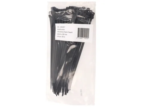 Kabelbinders IEZZY nylon 4.8x200mm D 49.5mm zwart 100 stuks