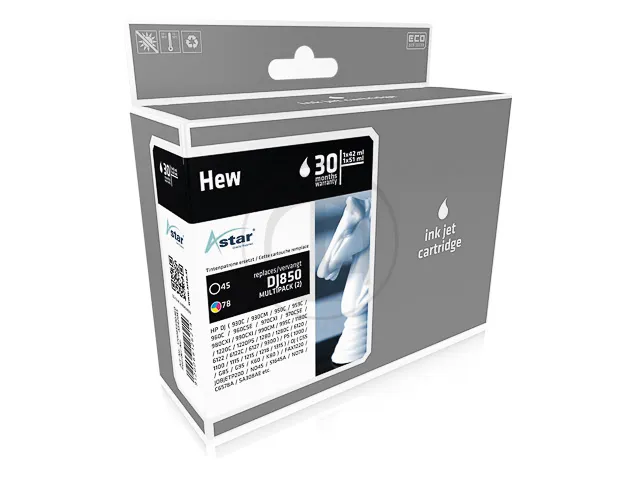 As42045 Astar Hp 45/78Xl Dj Inktzwart-Kleur Hc Rebuilt 2-Pack