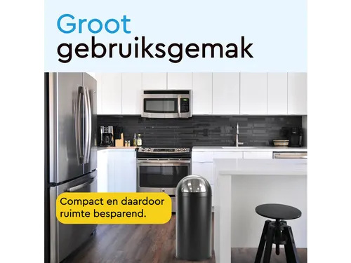 Afvalbak BRASQ Push Bin PB230+ 30 liter zwart