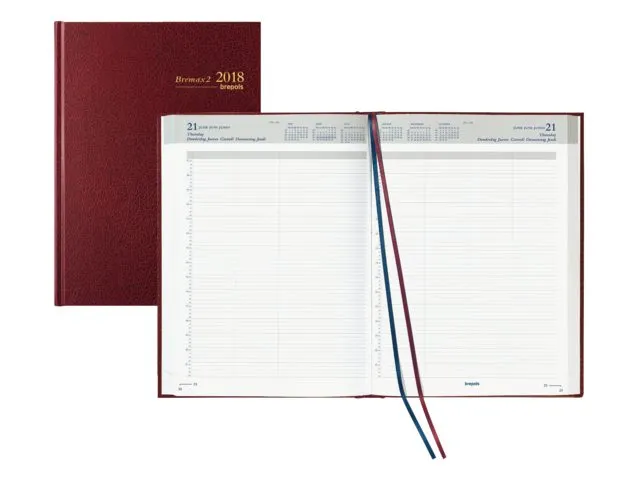 Agenda 2027 Brepols Bremax Santex A4 1dag/2pag 8 kolommen bordeaux