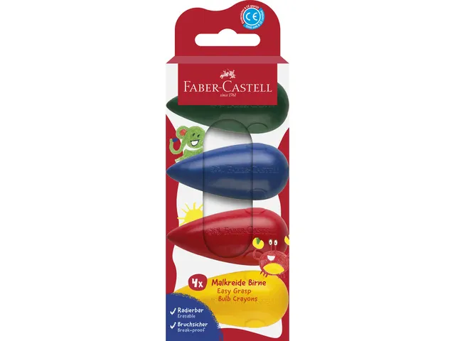 Waskrijt Faber-Castell Bulb 4 stuks op karton blister