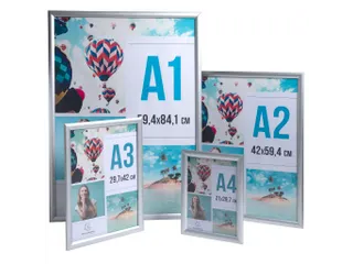 Wand poster lijst A3 aluminium/kristal - 23