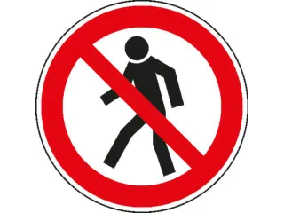 verbodsbord,verboden v. voetgangers,sticker,folie,standaard,Ø 100mm - 1