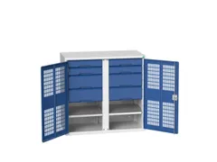 universele kast,HxBxD 1000x1050x550mm,2xStalen bodem,8lade(n)