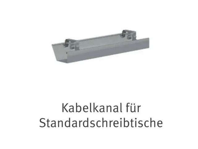 kabelbak,v. bureau,L 590mm,v. tafel B 1400mm,aluminium-zilver