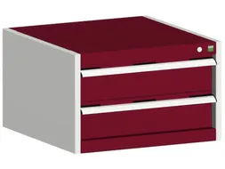 ladekast HxBxD 400x650x525mm 2laden RAL7035 front RAL3004