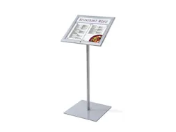 Menustandaard Vergrendelbaar 2xA4 met logopaneel LED verlicht
