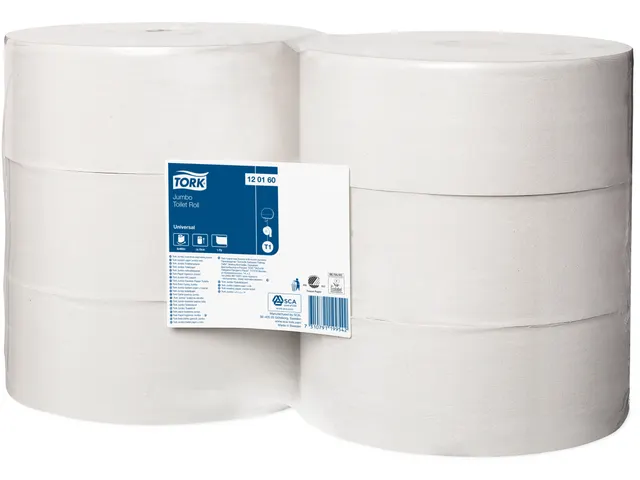 Tork Jumbo Toiletrol 120160 T1 1-Laags 2400 vel Naturel