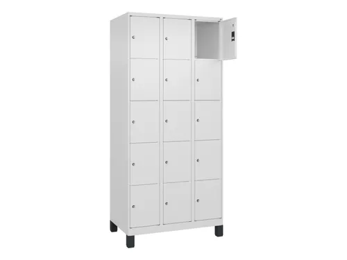 lockerkast,HxBxD 1950x900x500mm,3x5vakken,vak B 300mm,cil.-slot,voeten