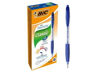 Balpen Bic Atlantis classic grip clic medium blauw - 1