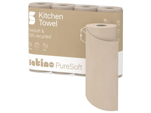 Keukenrol Satino 175891 PureSoft 3laags 4x64 vel naturel