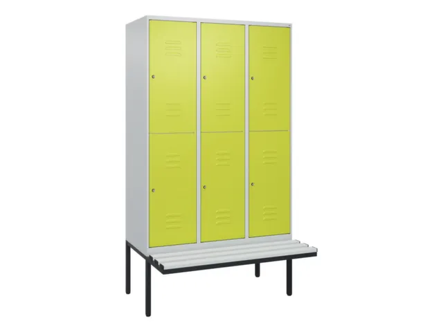armoire vestiaire avec banc à deux niveaux HxlxP 2120x1200x815mm
