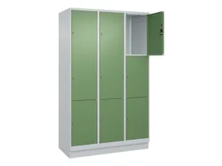 lockerkast,HxBxD 1950x1200x500mm,3x3vakken,vak B 400mm,cil.-slot - 1