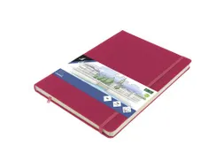 Schetsboek Kangaro A4 ruby PU HC 80 vel 140gr roomwit met elastiek en