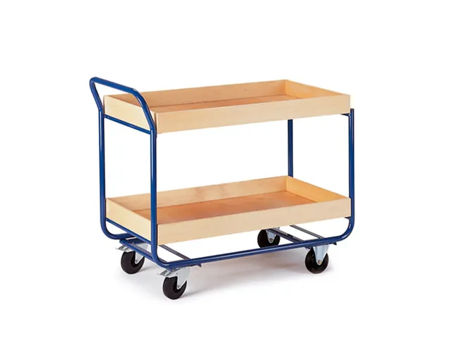 tafelwagen,draagverm. 150kg,2xhouten kist,laadvl. LxB 775x475mm