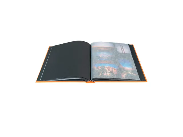 Fotoalb boek 60p zw. 29x32 MILANO Oranje