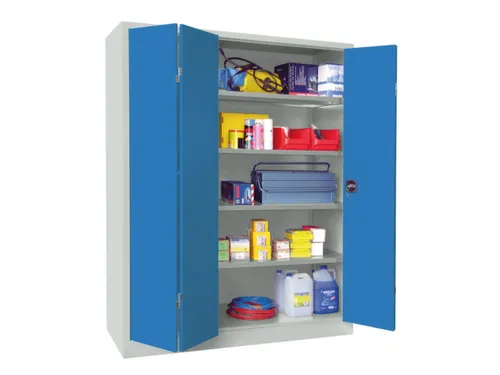 Ruime Vouwdeurkast 1950x1500x600mm 4legborden Ral7035 Front Ral5012