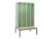 locker met bank,voor scheiding van kleding,HxBxD 2120x1200x815mm,4vak
