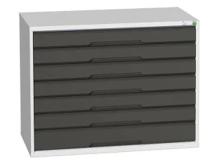 ladekast HxBxD 800x1050x550mm 7laden romp RAL7035 front RAL7016 - 1