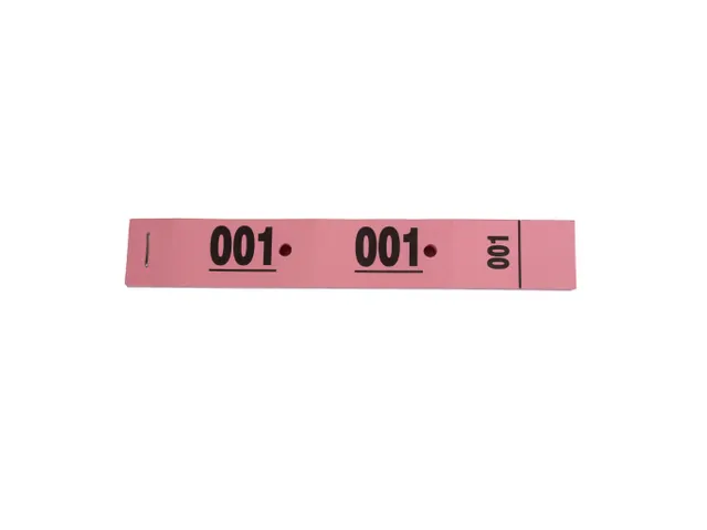 Garderobeblok 50 tickets 20x3 roze