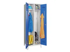 garderobekast,HxBxD 1850x600x500mm,2vak,RAL7035,front RAL5010