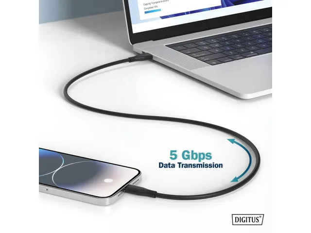 USB siliconen aansluitkabel USB-C USB-C 2m USB 3.2 Gen1 5G 4K 100W