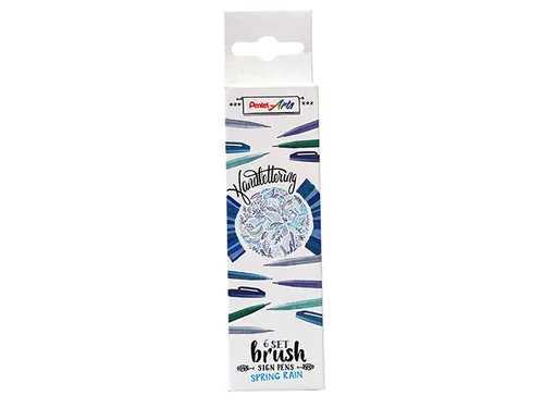 Brushpen Pentel Sign SES15C etui Spring Rain 6 kleuren