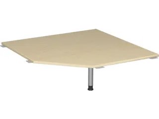koppelelement voor bureau,90 °,BxD 1230x1230mm,blad esdoorn,hoekig - 1