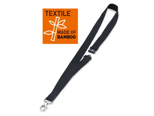 Durable 8240 ECO Textielkoord Soft Bamboo met karabijnhaak Zwart