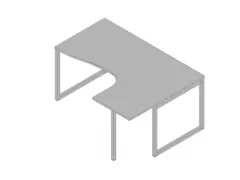 hoek-bureau,HxBxD 730x1600x1200mm,blad grijs,verdieping rechts