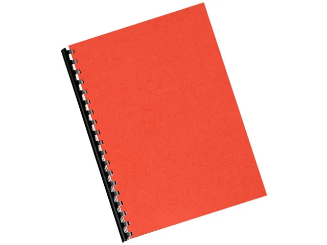 Dekblad A4 Rood Lederlook 250 Grams Pak 100 Stuks