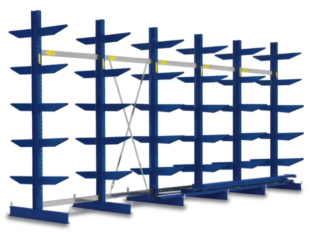 Draagarmstelling 2480x5366x920mm 2x6etages 1320kg/etage Ral5010