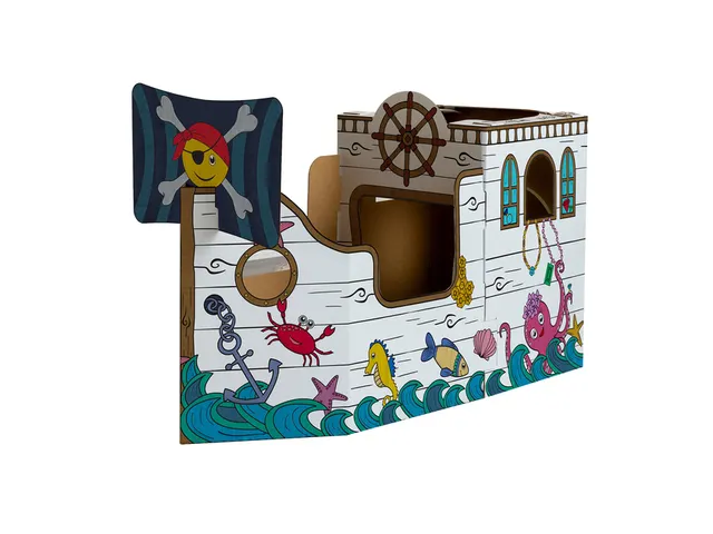 Kartonnen Piratenschip XL Bankers Box Play inkleurbaar