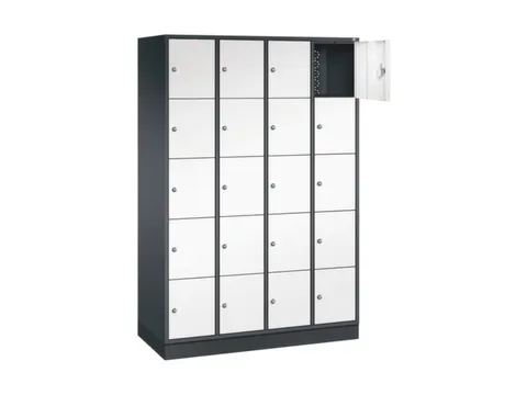 lockerkast,HxBxD 1950x1220x500mm,4x5vakken,cil.-slot,sokkel