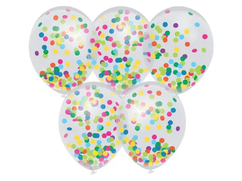 Confetti ballonnen multicolor 5 stuks