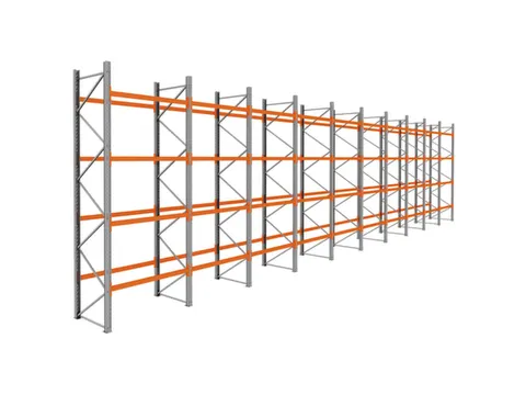 palletstelling,basis+9xaanbouw,HxBxD 4620x19350x1100mm,vakl. 3000kg