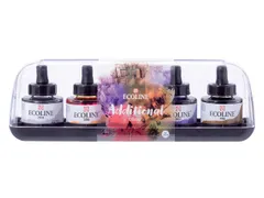 Inkt Talens Ecoline met pipet additional set à 5 ass