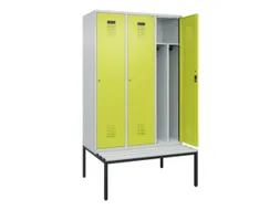 locker met bank,voor scheiding van kleding,HxBxD 2120x1200x815mm,3vak