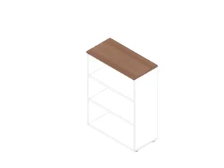 kantoorstelling HxBxD 1232x900x450mm 3 OH 2xhouten vloer wit noten - 1