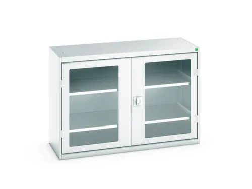 vitrinekast 900x1300x550mm 2xStalen bodem romp RAL7035 front RAL7035