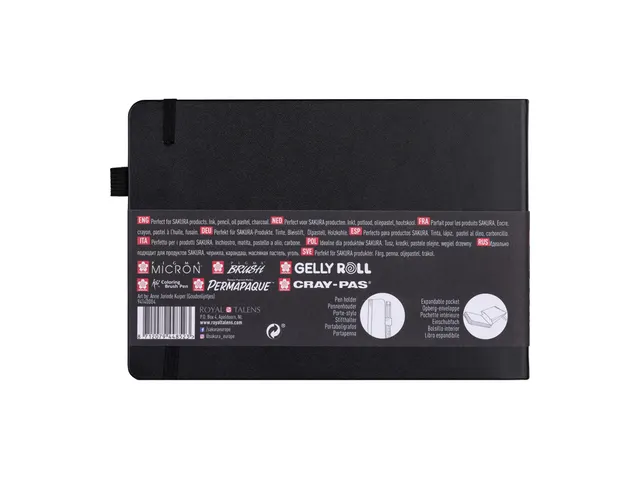 Schetsboek Sakura 80 witte vellen 140gr 210x148mm zwart