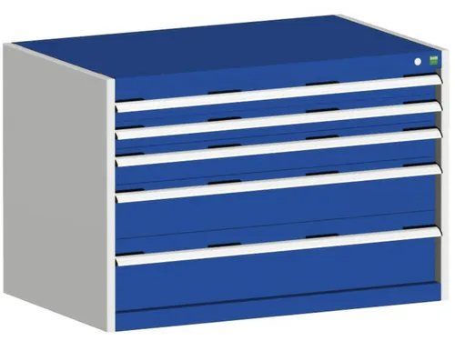 ladekast HxBxD 700x1050x650mm 5laden RAL7035 front RAL5010