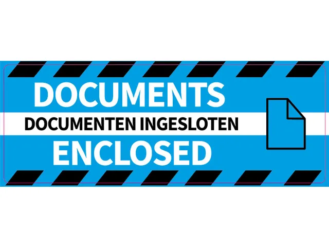 Verpakkingsetiketten 46x125mm Op Rol Documents Enclosed 250 Stuks