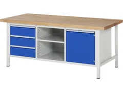 werkbank,HxBxD 840-1040x2000x900mm,beukblad,draagverm. 1250kg,4voeten