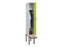 locker met bank,HxBxD 2120x300x815mm,1vak,vak B 300mm,draaigrendel
