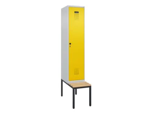 locker met bank,HxBxD 2120x400x815mm,1vak,vak B 400mm,draaigrendel